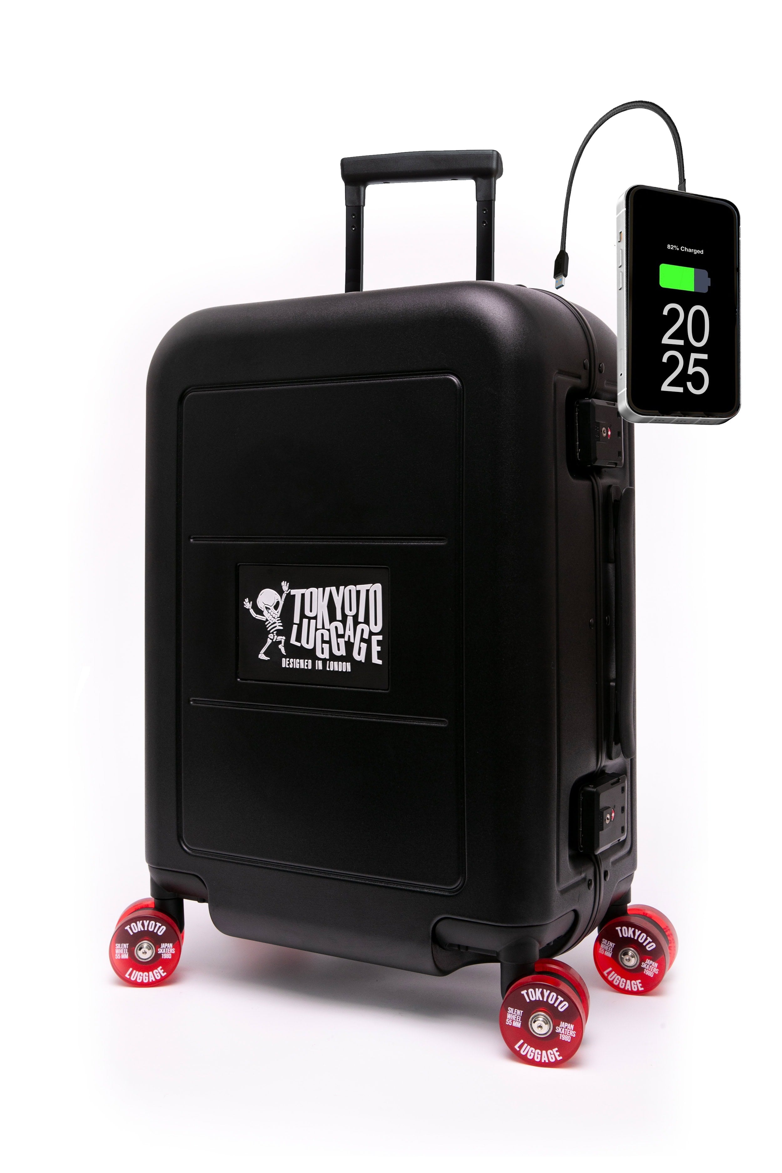 Cabin Suitcase with Skate Wheels Hand Luggage BLACK SAPPORO