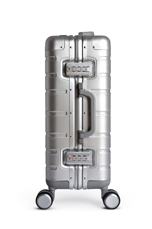 Hand Cabin Aluminum Luggage SILVER OSAKA Side