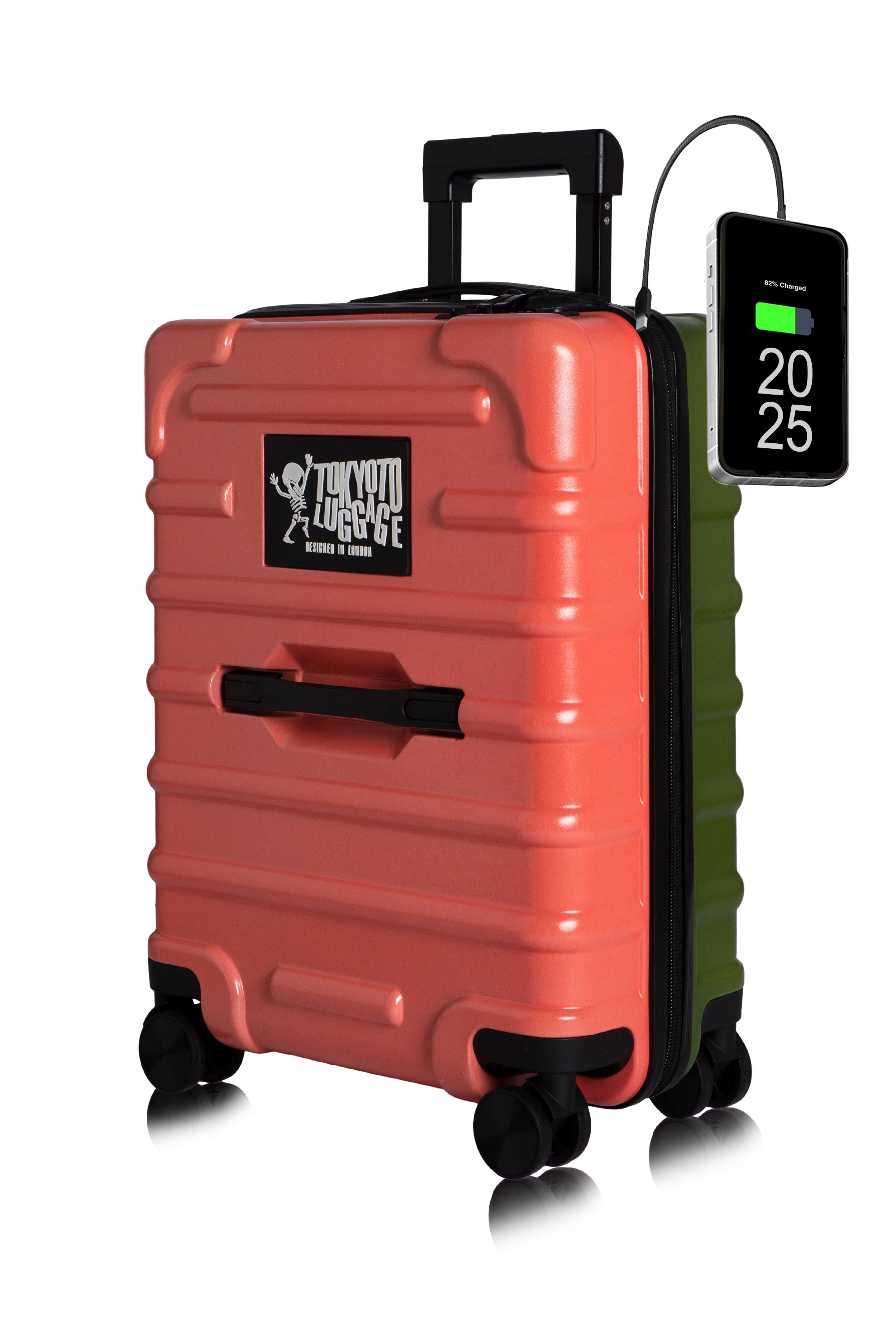 Hand Cabin Luggage Suitcase Antiscratch CORAL GREEN