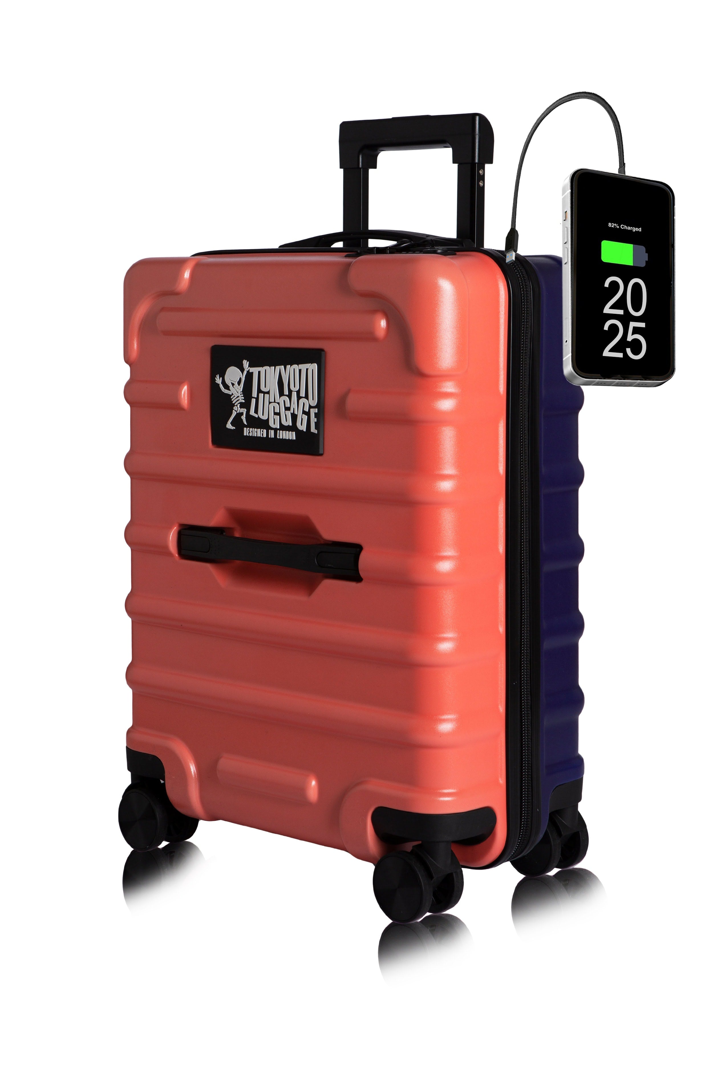 Hand Cabin Luggage Suitcase Antiscratch Side CORAL BLUE