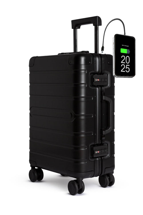 Hand Cabin Aluminum Luggage BLACK KYOTO Front