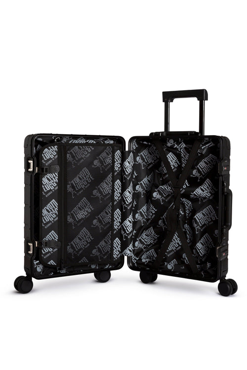 Hand Cabin Aluminum Luggage BLACK SKULLS Interior