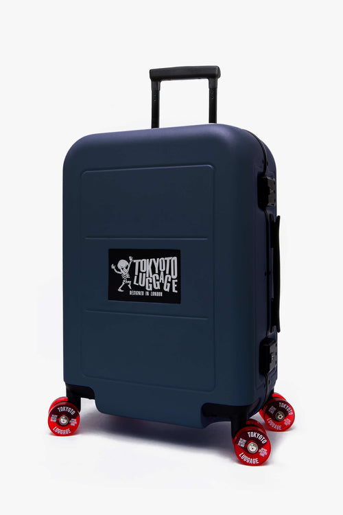 Hand Cabin Luggage Skate Wheels BLUE SENDAI Side view