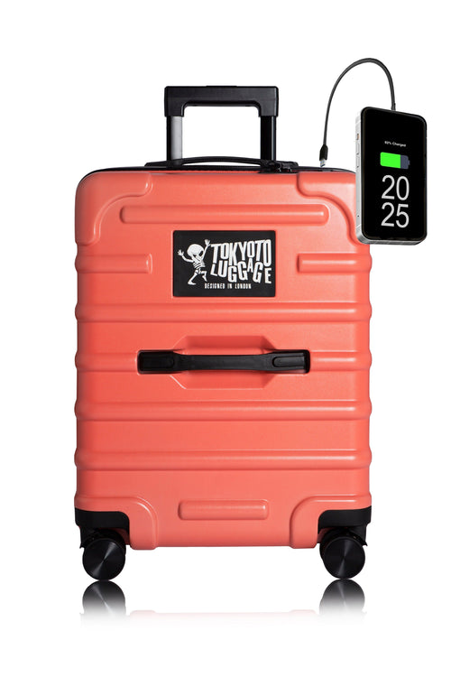Hand Cabin Luggage Suitcase Antiscratch Front CORAL