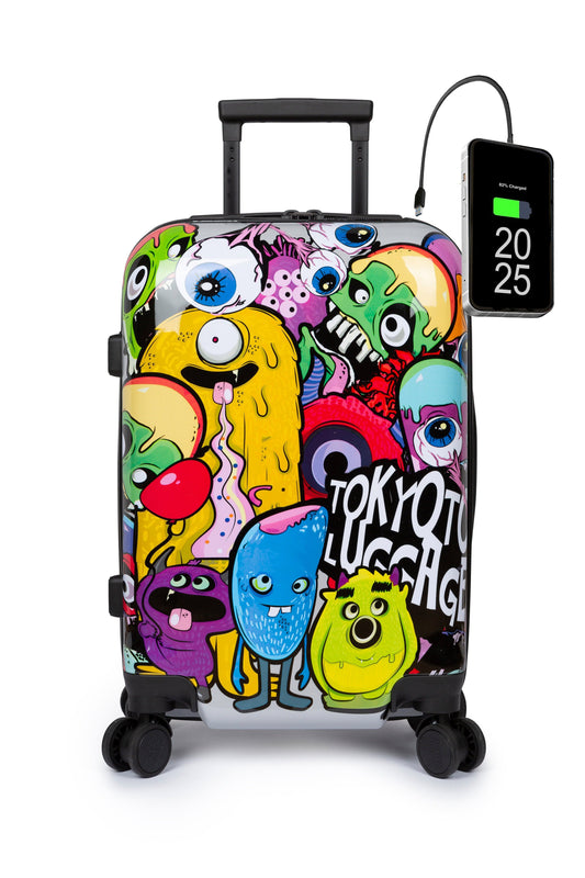 Suitcase Cabin Girls Kids Luggage Cartoon Manga Front MONSTERS ZOMBIES