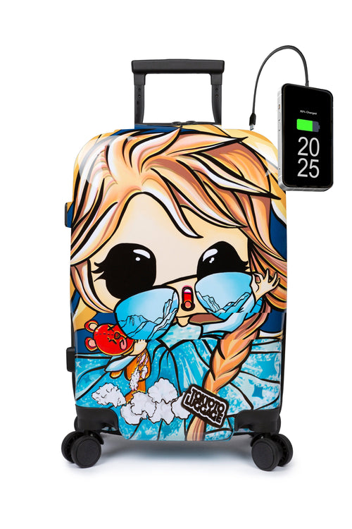 Suitcase Cabin Girls Kids Luggage Frozen Manga Front ICE PRINCESS